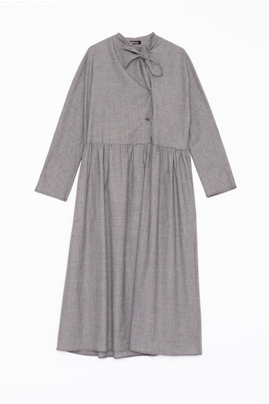 【Whiteread / ホワイトリード】Handkerchief tie dress - Raven Check