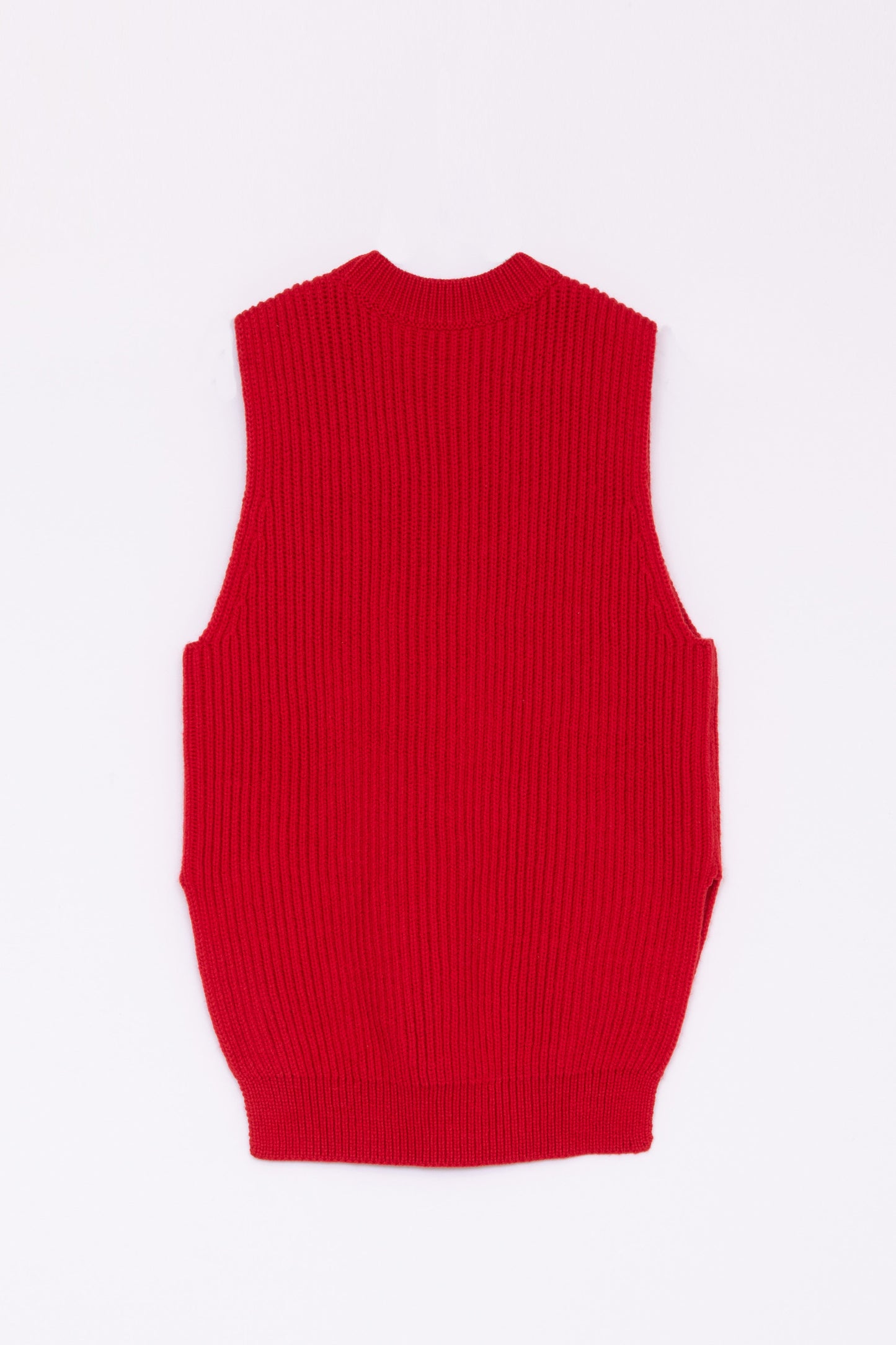 【Whiteread / ホワイトリード】Short knitted rib vest - Vermilion