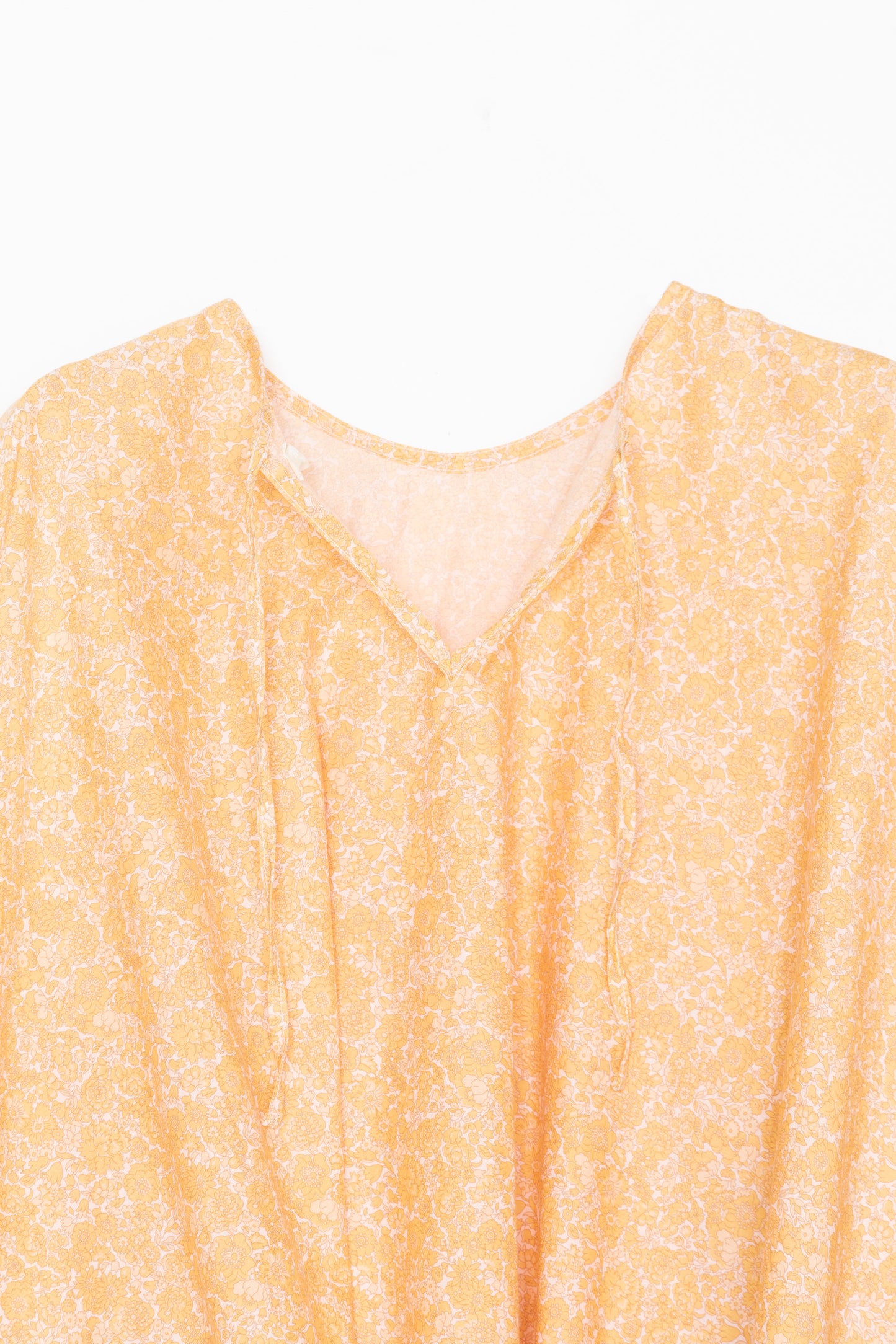 【Whiteread / ホワイトリード】Sleevless dress with ties - Peach Flora