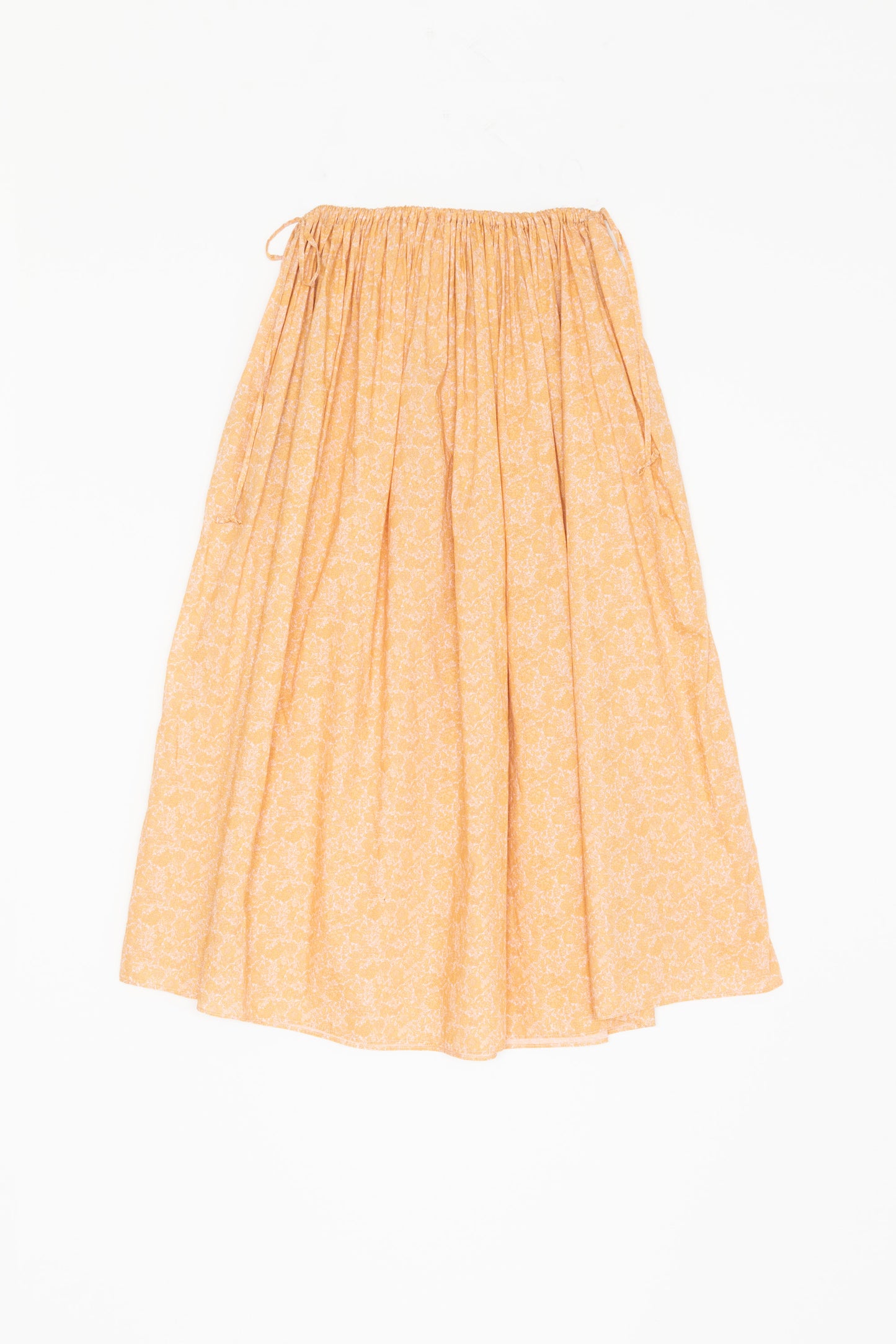 【Whiteread / ホワイトリード】Gathered tie skirt - Peach Flora
