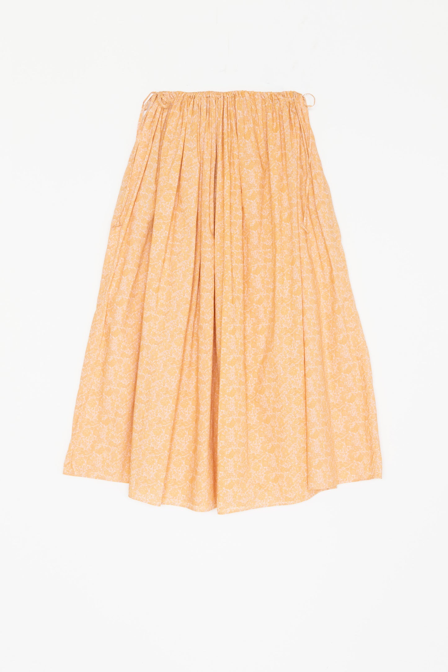 【Whiteread / ホワイトリード】Gathered tie skirt - Peach Flora