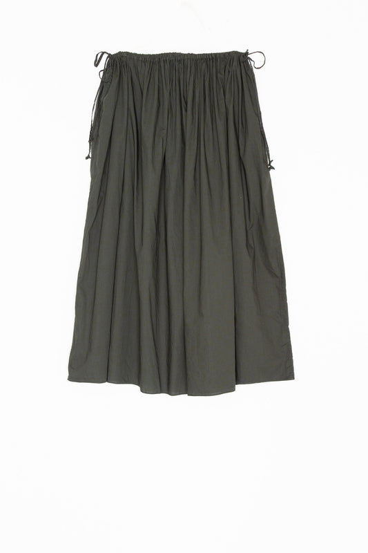 【Whiteread / ホワイトリード】GATHERED TIE SKIRT - EBONY FLORA