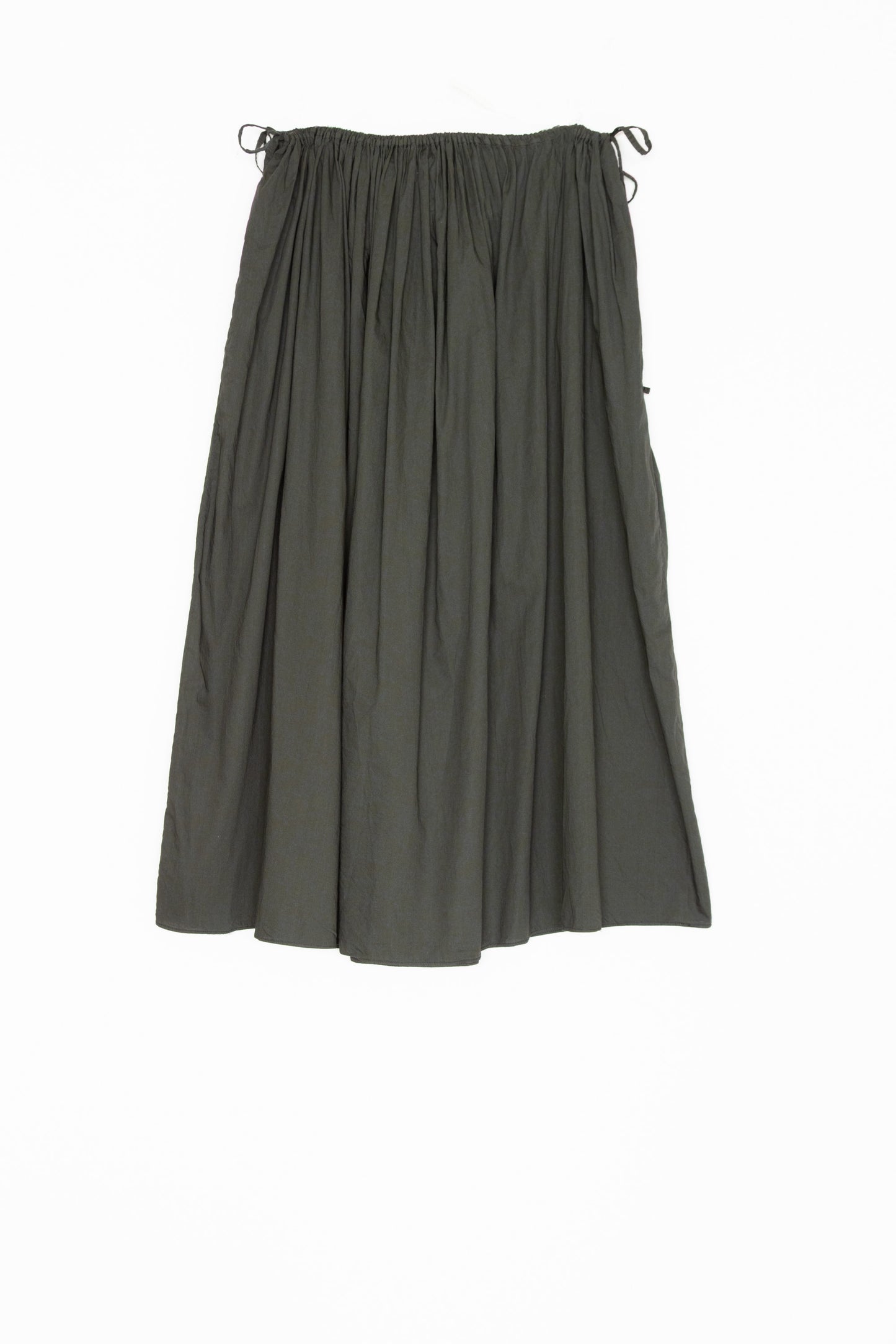 【Whiteread / ホワイトリード】Gathered tie skirt - Ebony Flora
