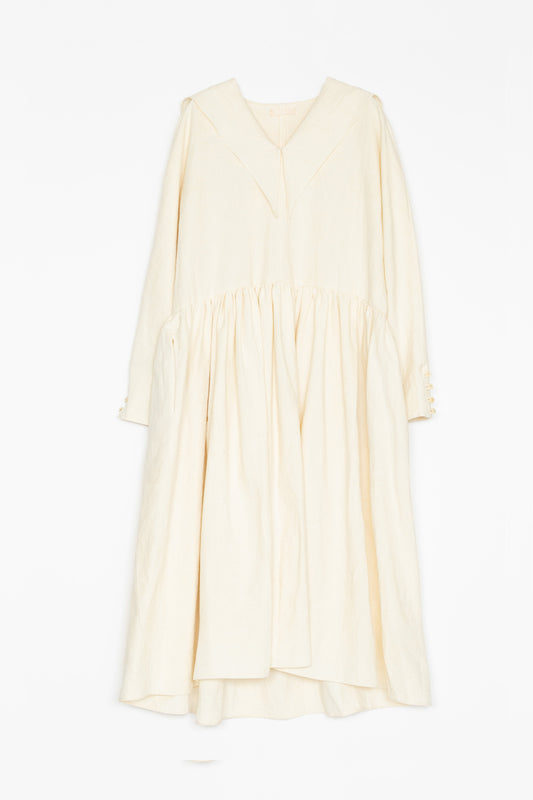 【Whiteread / ホワイトリード】Sailor Collar dress - Natural Linen