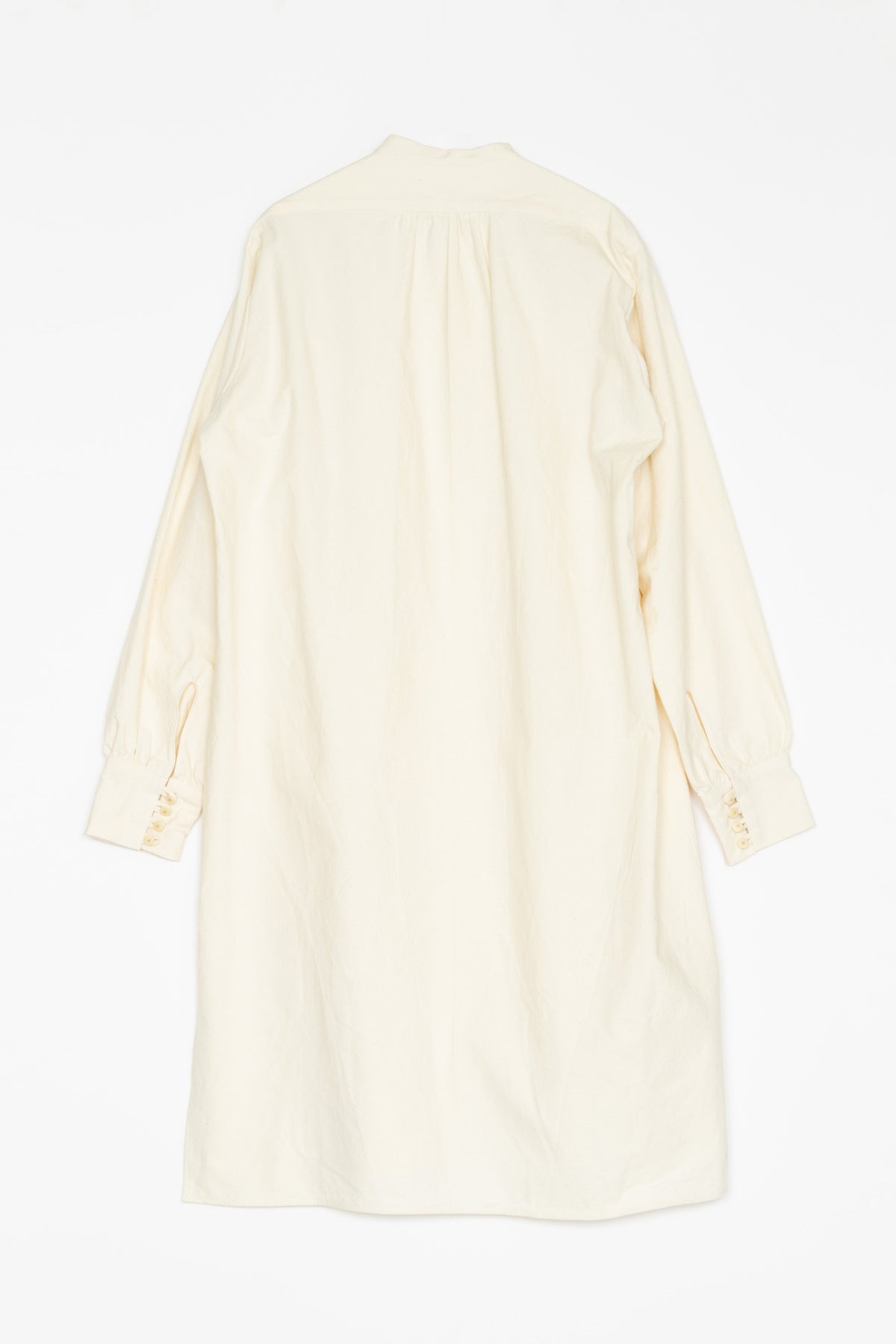 【Whiteread / ホワイトリード】Gathered button shirt dress - Natural Linen