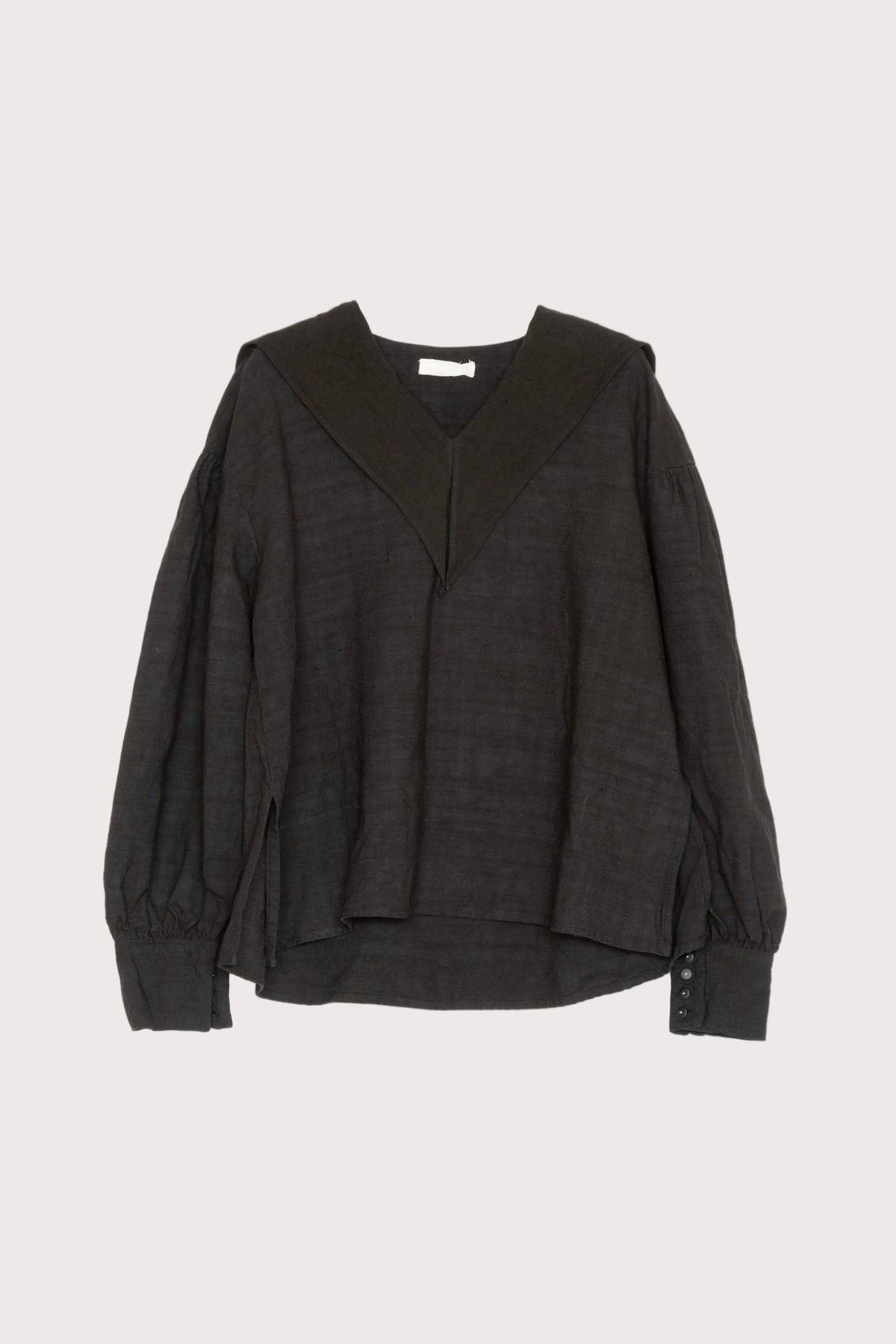 【Whiteread / ホワイトリード】Sailor Collar shirt - Ebony Linen