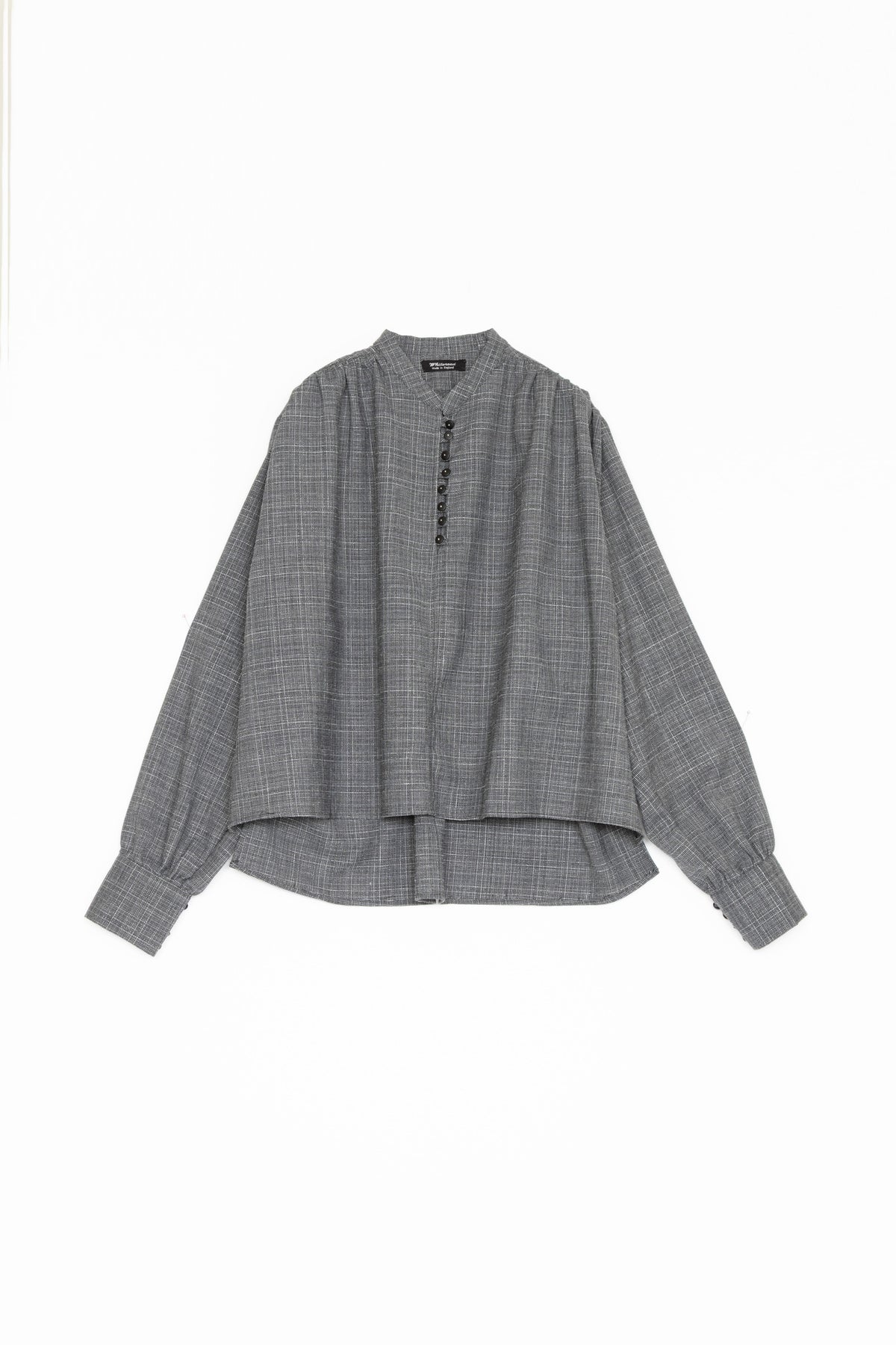 【Whiteread / ホワイトリード】Gathered Button shirt - Slate check
