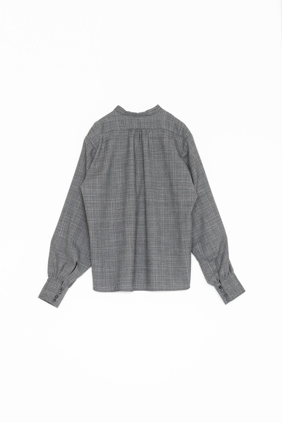 【Whiteread / ホワイトリード】Gathered Button shirt - Slate check