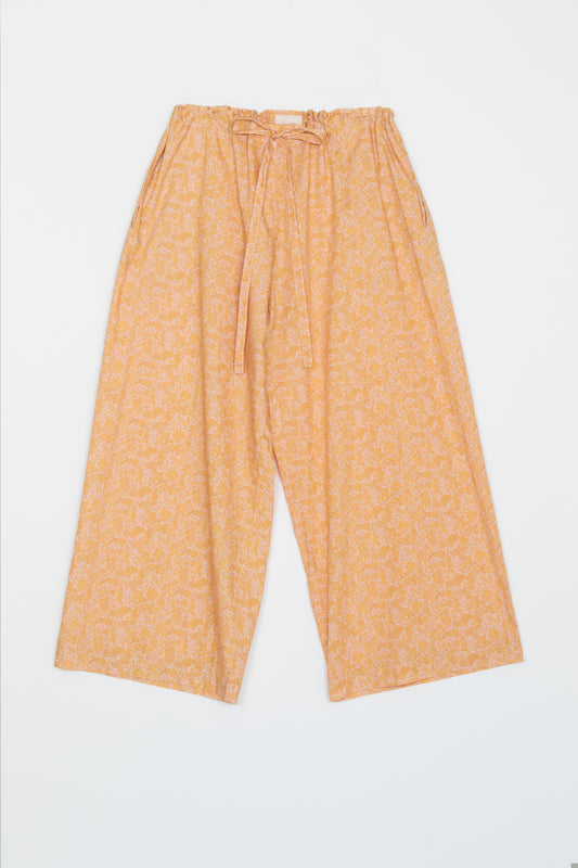【Whiteread / ホワイトリード】Gathered tie trousers - Peach Flora