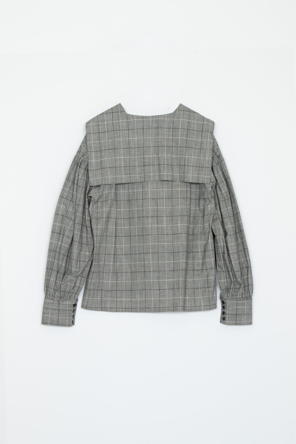 【Whiteread / ホワイトリード】Sailor Collar shirt - Grey Check