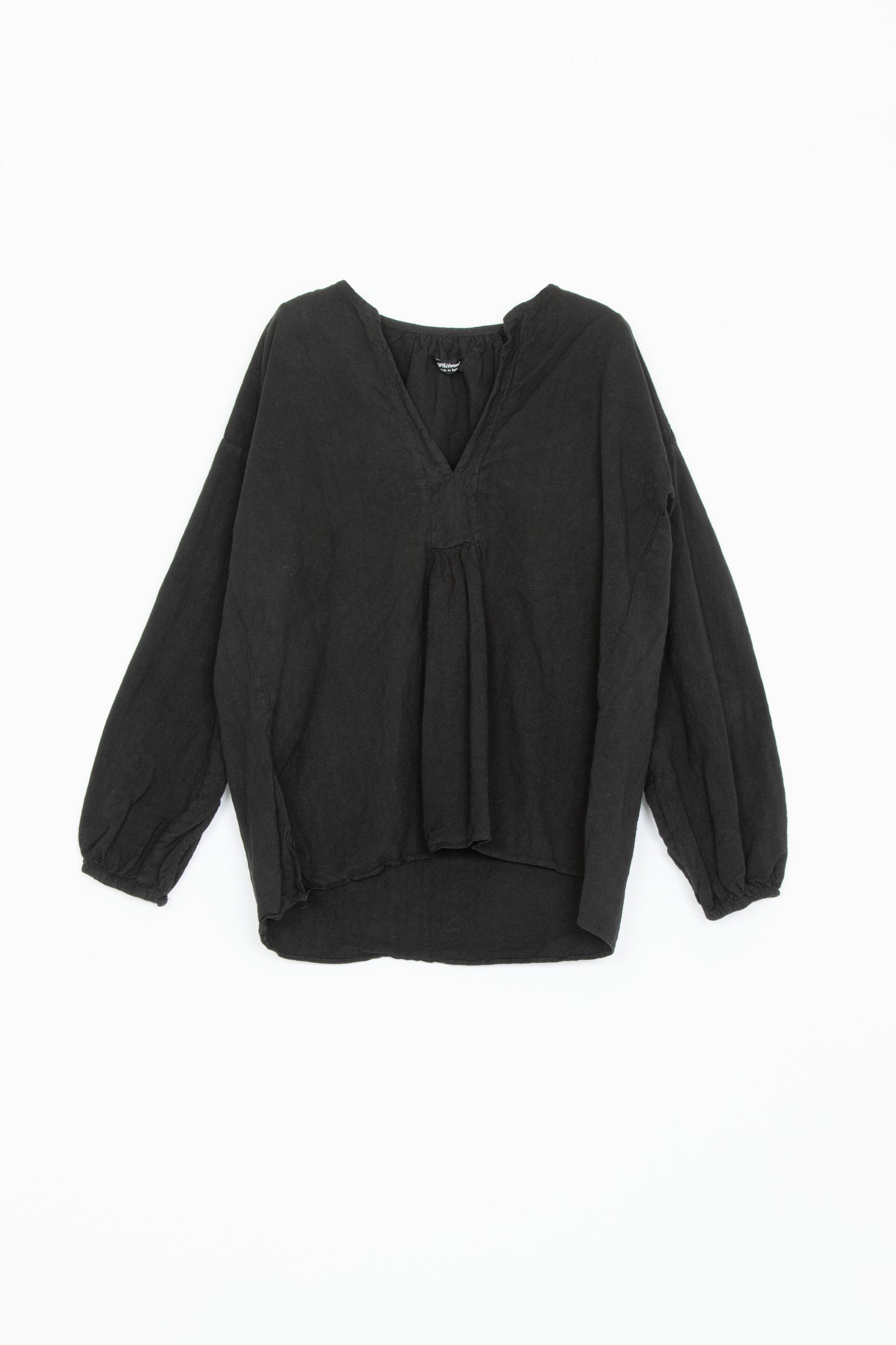 【Whiteread / ホワイトリード】Gathered Back Shirt - Black Linen
