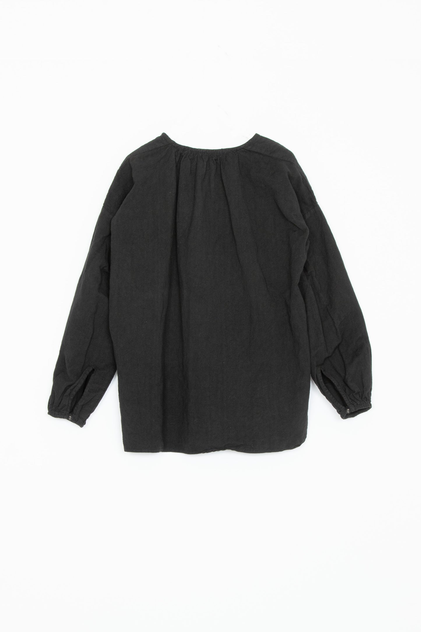 【Whiteread / ホワイトリード】Gathered Back Shirt - Black Linen