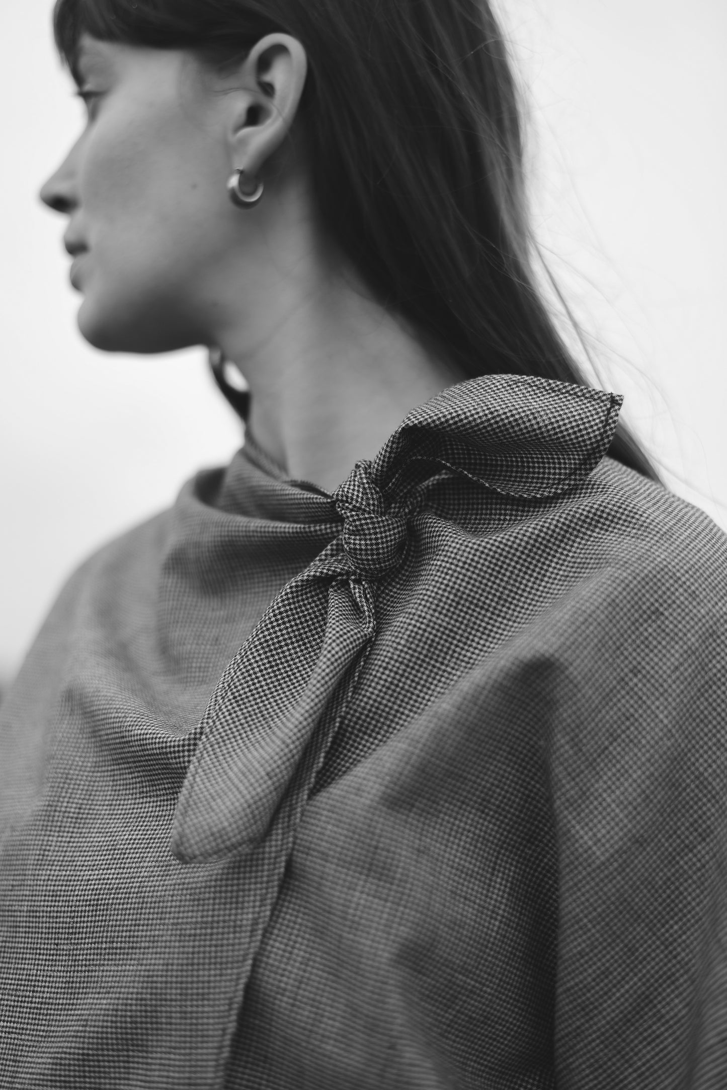 【Whiteread / ホワイトリード】Handkerchief tie top - Raven Check