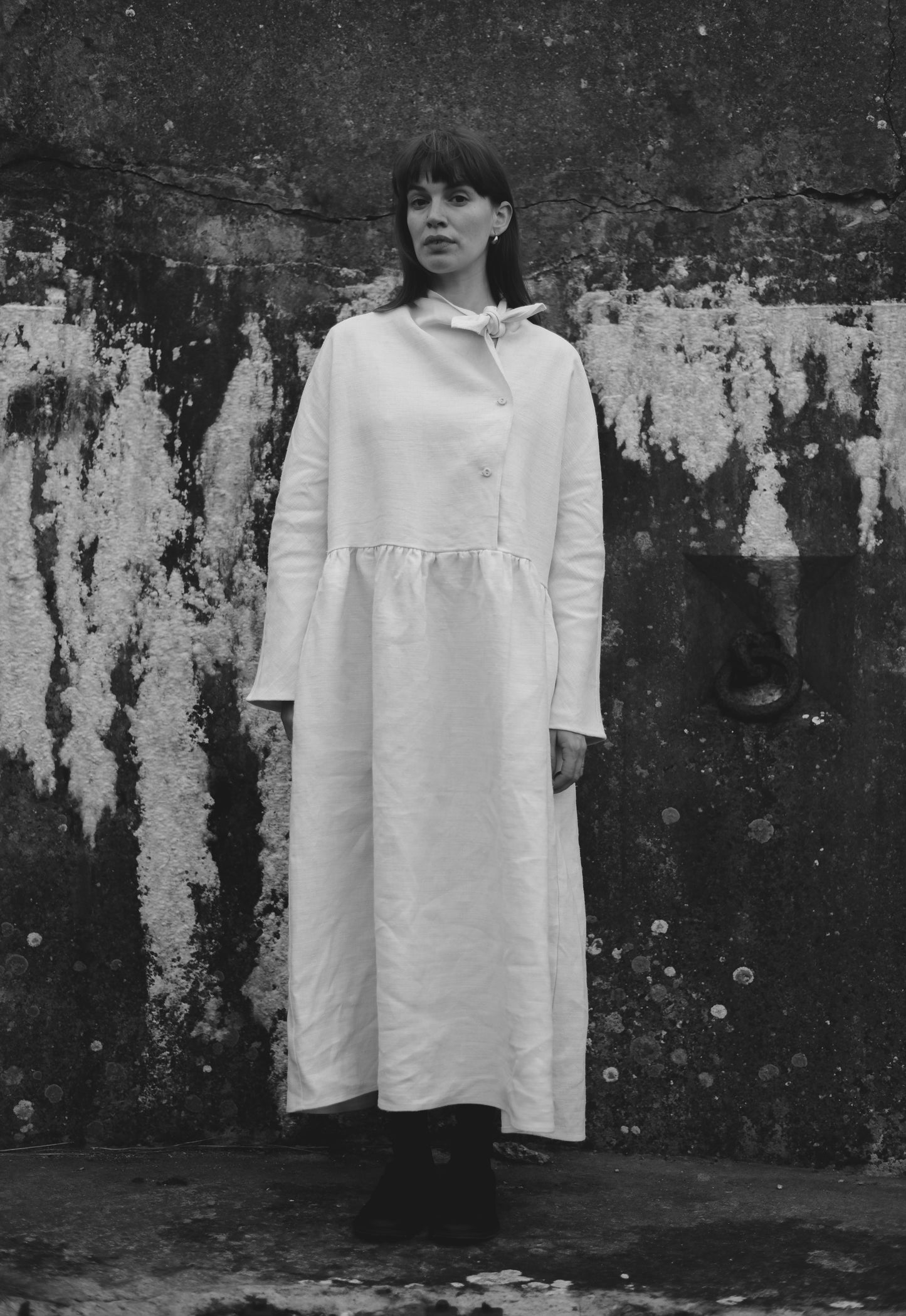 【Whiteread / ホワイトリード】Handkerchief tie dress - Natural Linen
