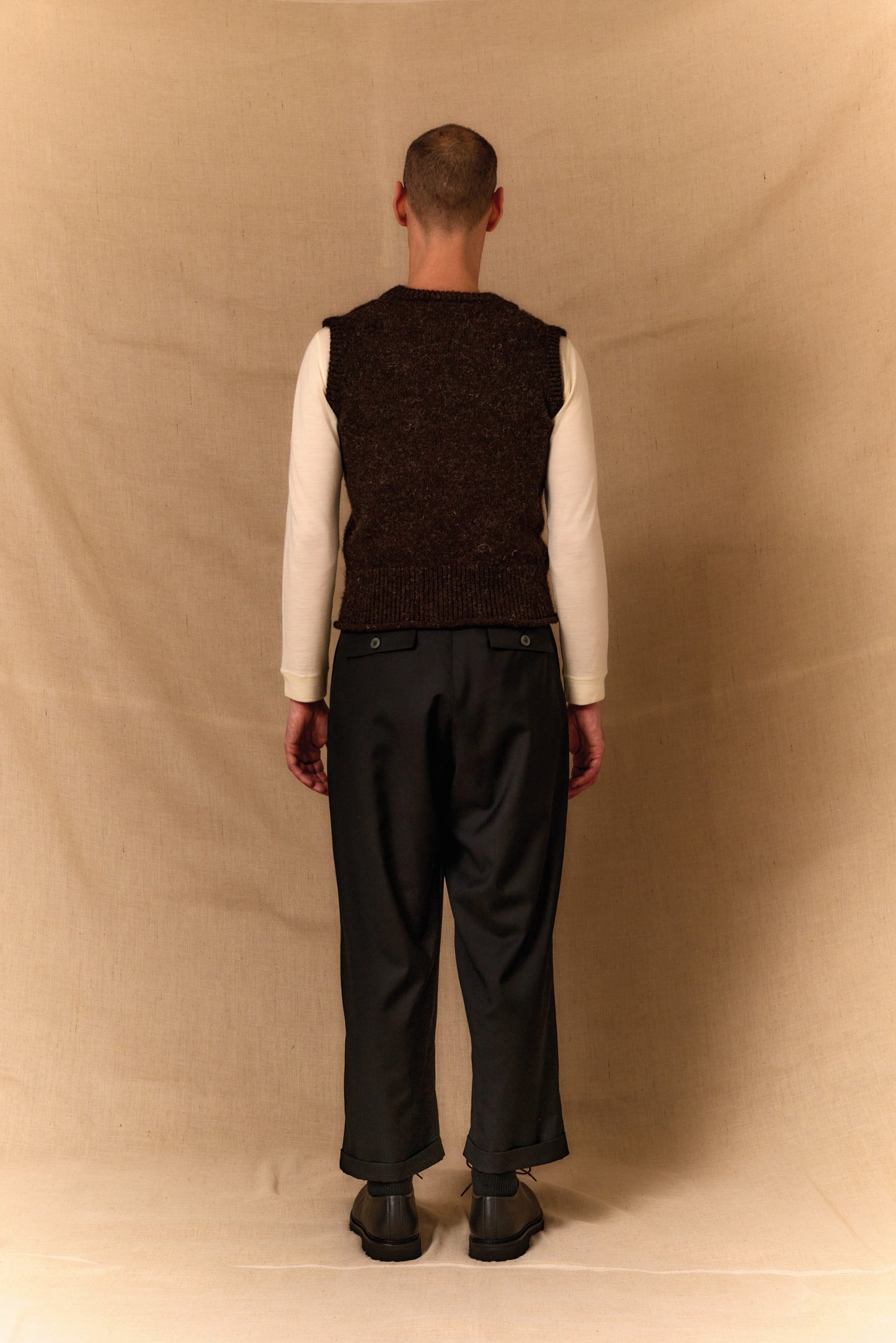 【WRIGHT+DOYLE / ライトアンドドイル】Double Pleat Trousers - Ebony