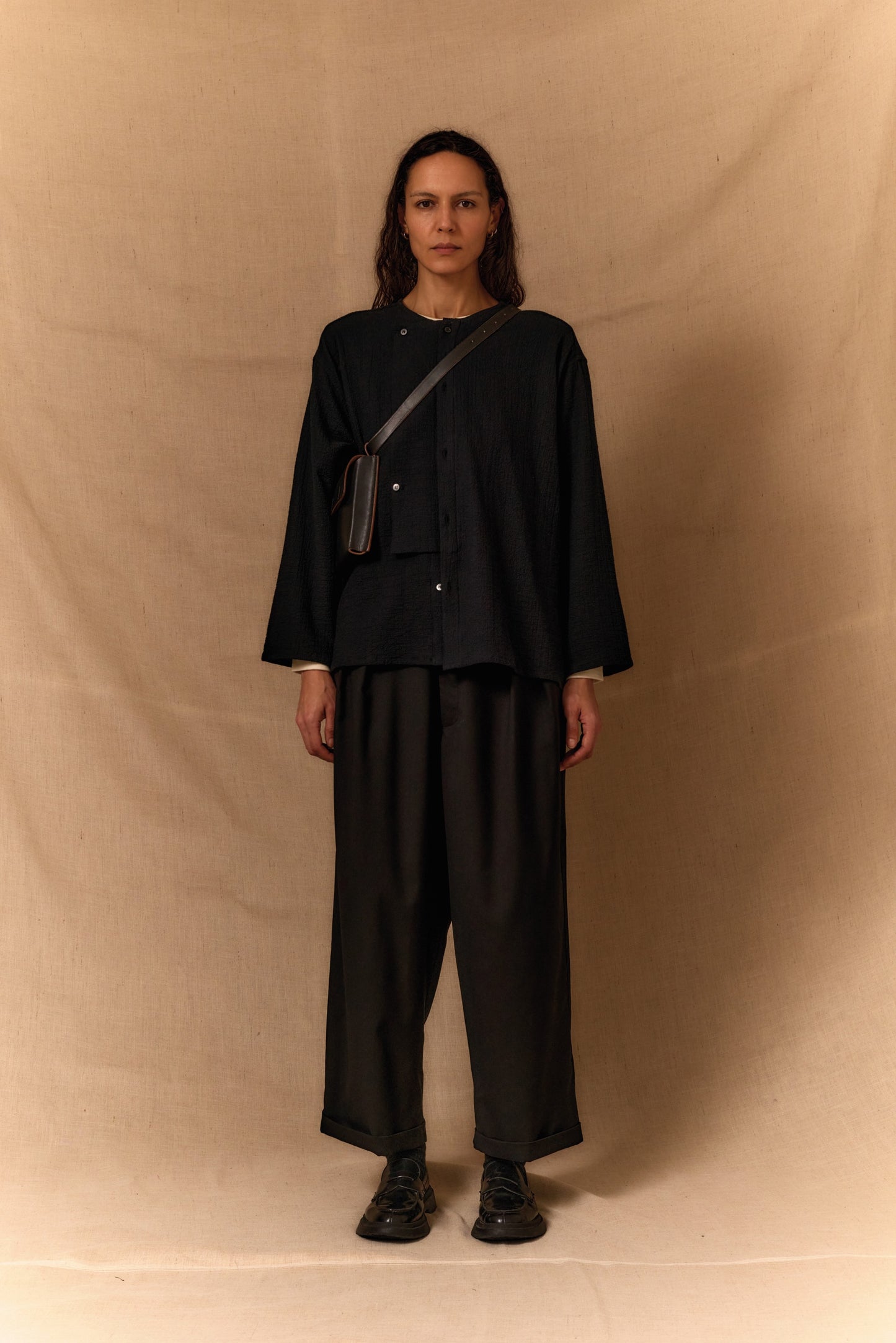 【WRIGHT+DOYLE / ライトアンドドイル】Double Pleat Trousers - Ebony