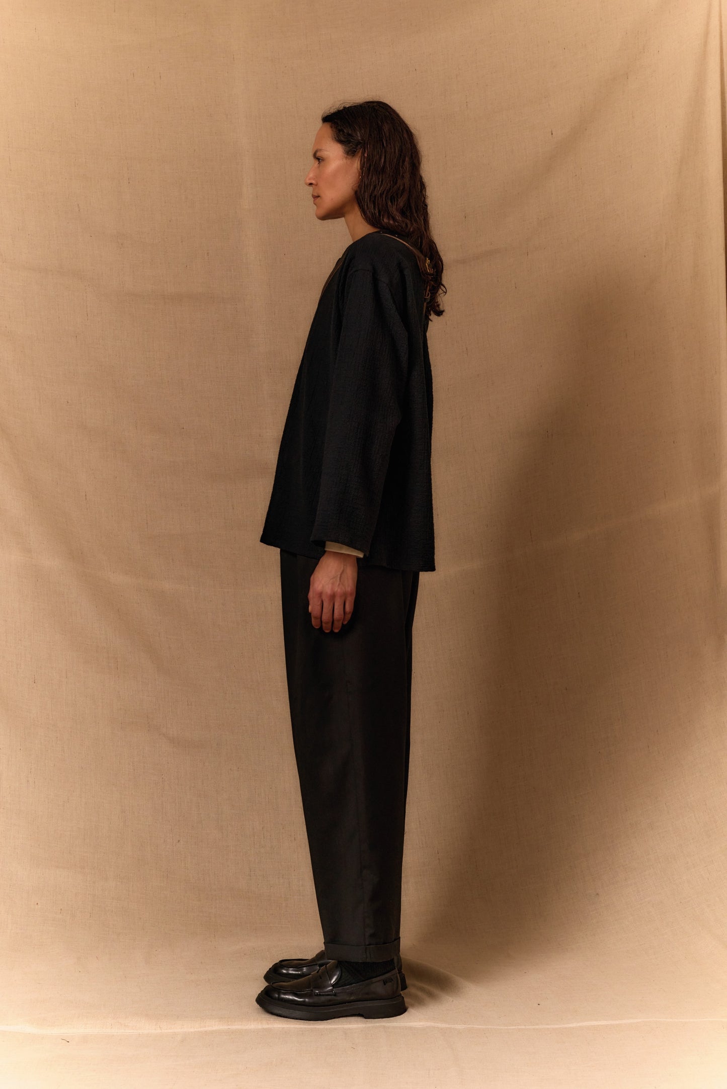 【WRIGHT+DOYLE / ライトアンドドイル】Double Pleat Trousers - Ebony