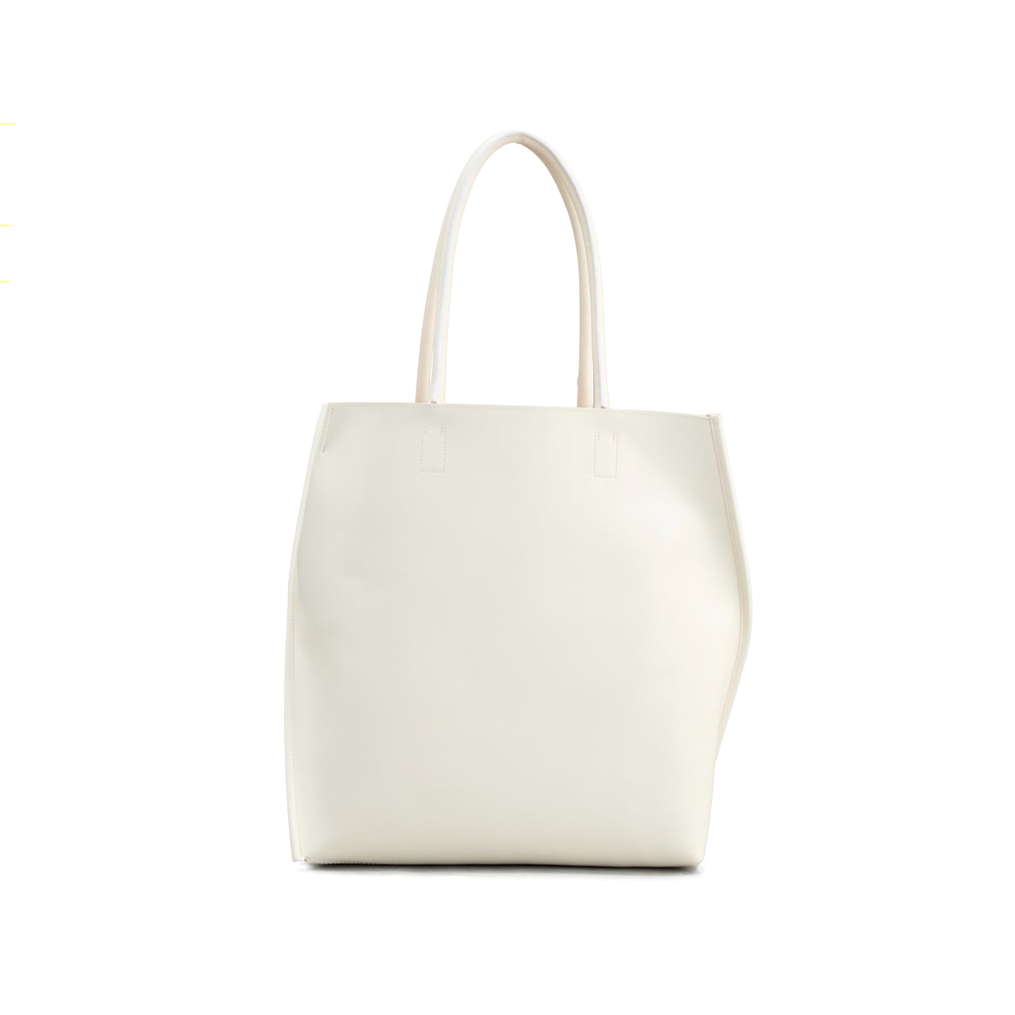 [Courtney Orla] SLOPE tote L with shoulder handle PVC/Pig L./Cow L. - Ivory/Ivory