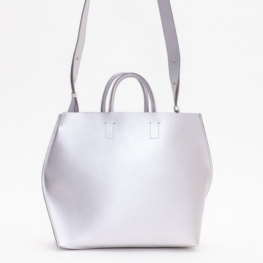 【COURTNEY ORLA / コートニーオーラ】SLOPE TOTE M w/strap Smooth L. - Silver